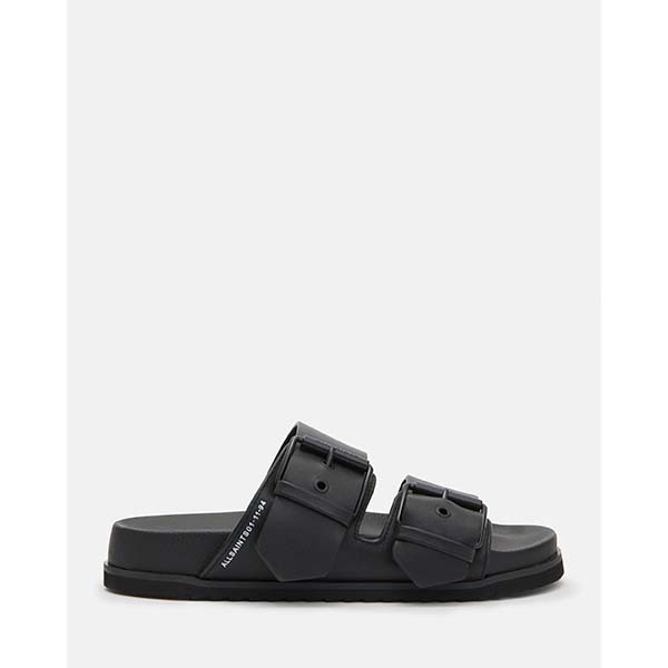 Allsaints Australia Womens Sian Leather Sandals Black AU53-491